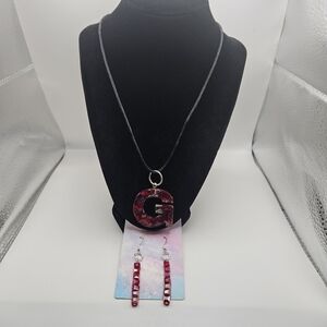 Rose Initial Necklace Set